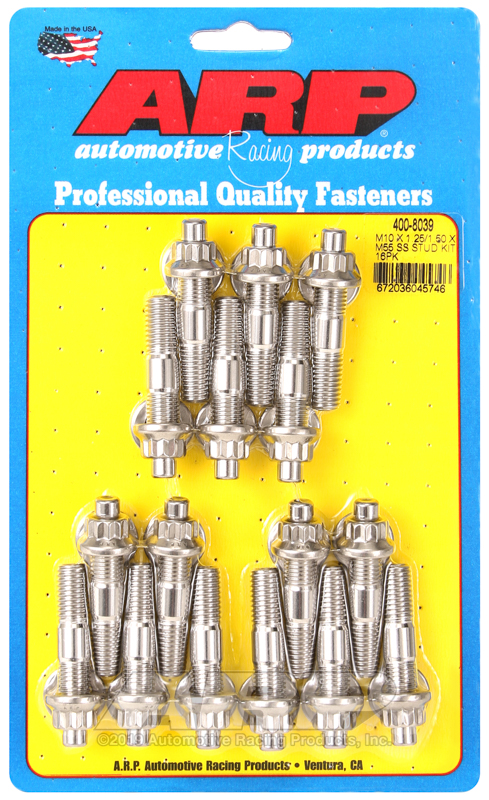 ARP M10 X 1.25/1.50 X 55mm broached stud kit 16pcs