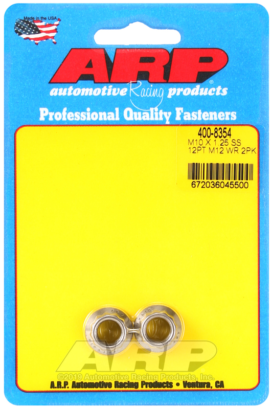 ARP M10 X 1.25 (M12 wr) SS 12pt nut kit