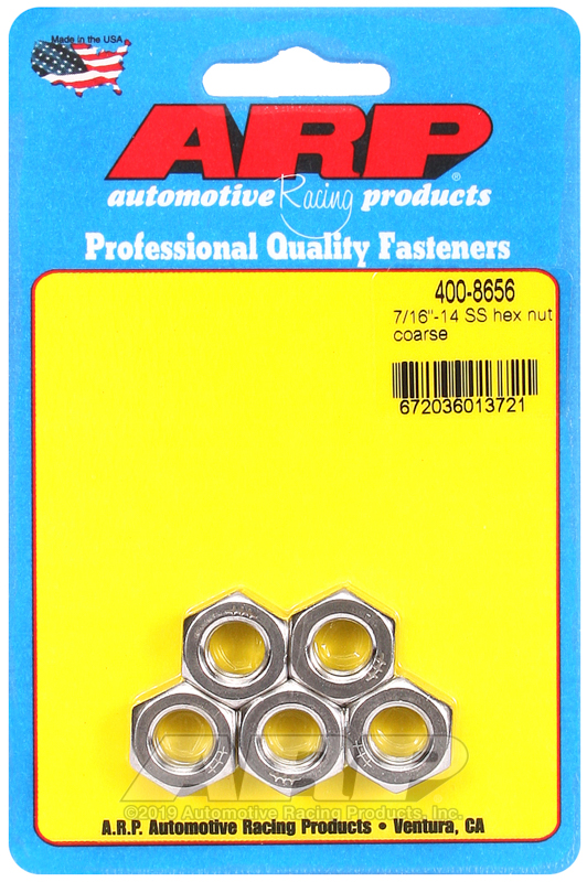 ARP 7/16-14 SS coarse hex nut kit