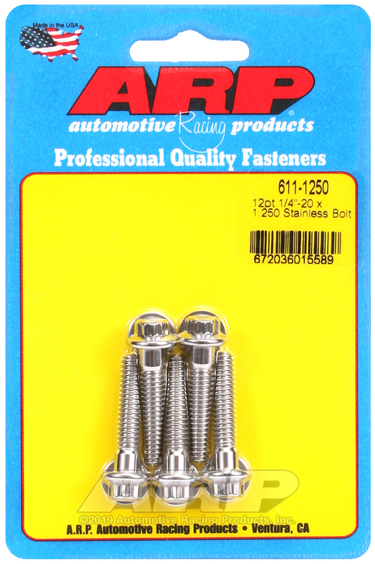 ARP 1/4-20 x 1.250 12pt SS bolts