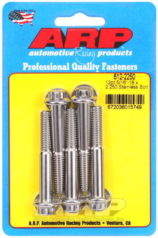 ARP 5/16-18 x 2.250 12pt SS bolts
