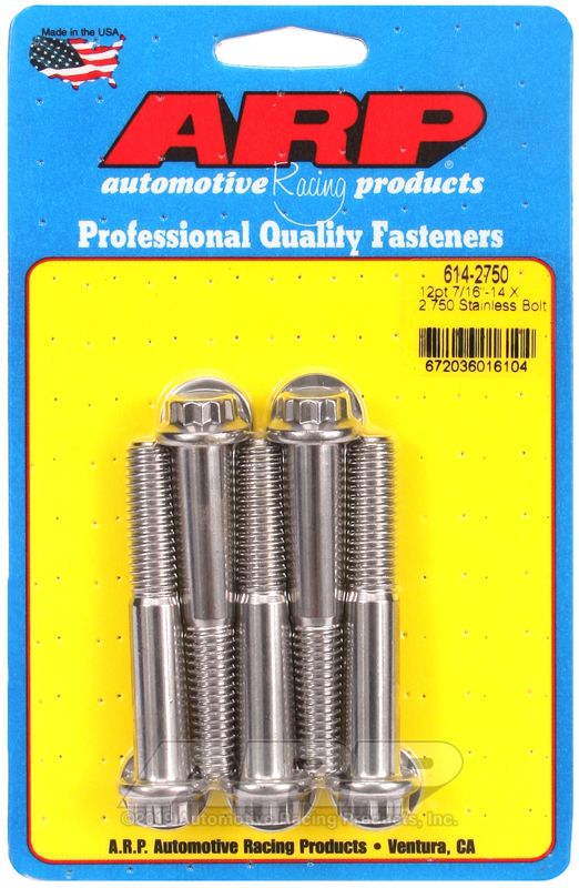 ARP 7/16-14 X 2.750 12pt 1/2 wrenching SS bolts
