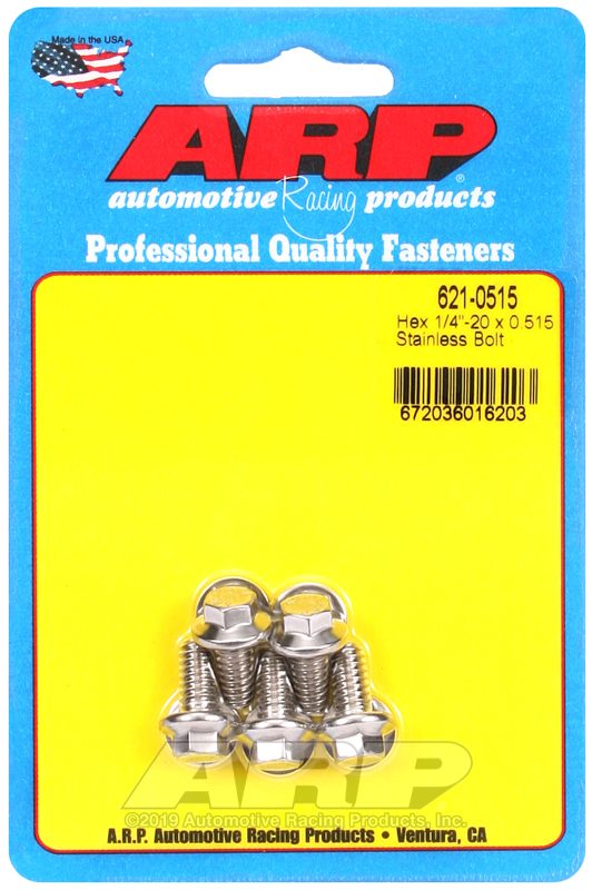 ARP 1/4-20 x 0.515 hex SS bolts