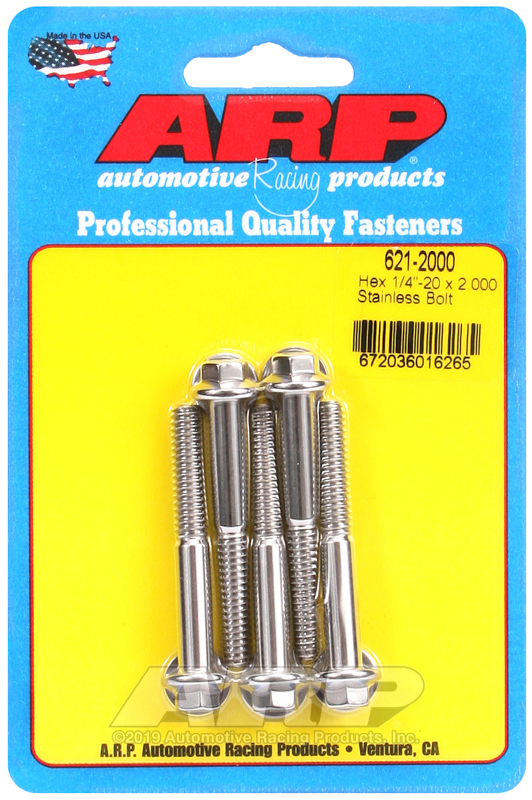 ARP 1/4-20 x 2.000 hex SS bolts