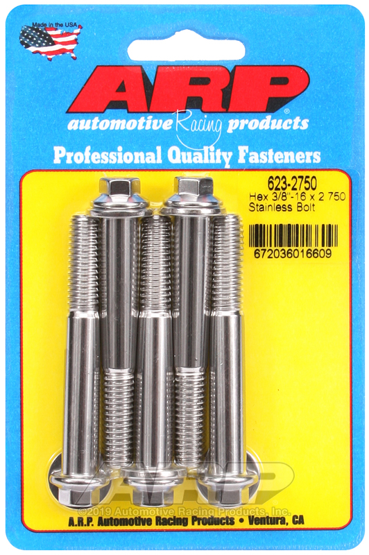 ARP 3/8-16 x 2.750 hex SS bolts