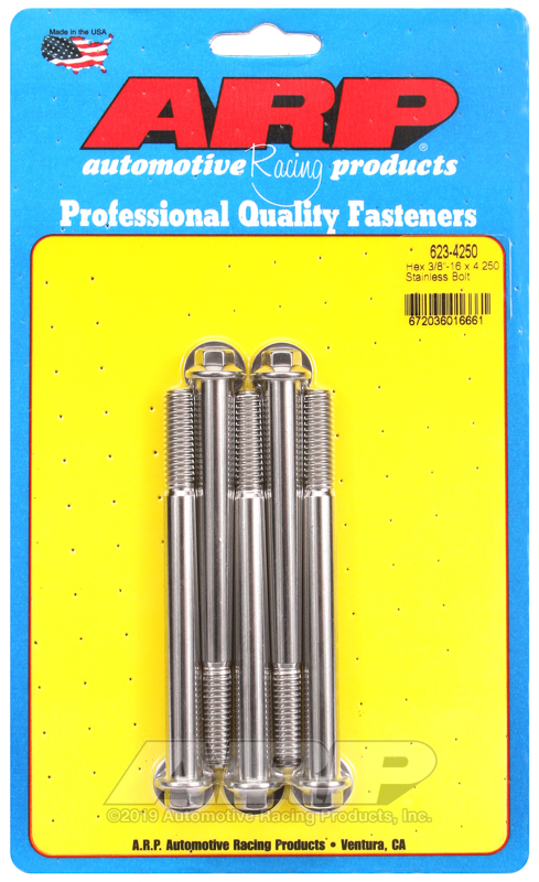ARP 3/8-16 x 4.250 hex SS bolts