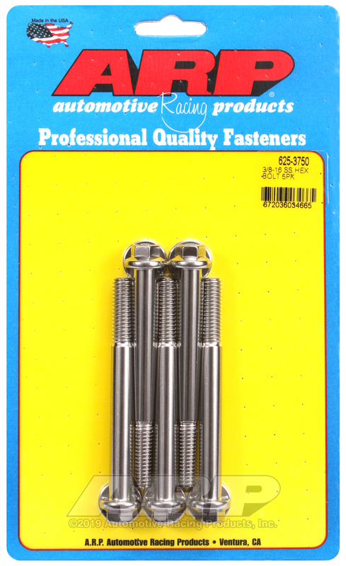 ARP 3/8-16 x 3.750 hex 7/16 wrenching SS bolts