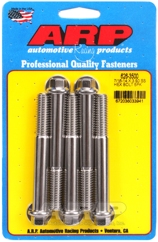 ARP 7/16-14 X 3.500 hex SS bolts