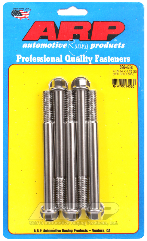 ARP 7/16-14 X 4.750 hex SS bolts