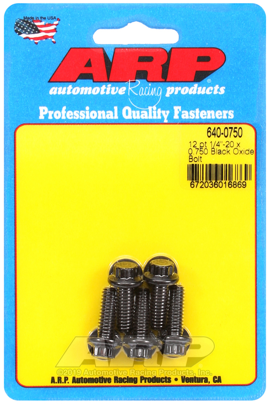 ARP 1/4-20 x 0.750 12pt black oxide bolts