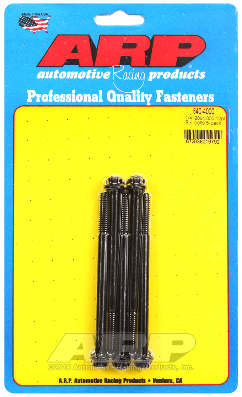 ARP 1/4-20 x 4.000 12pt black oxide bolts