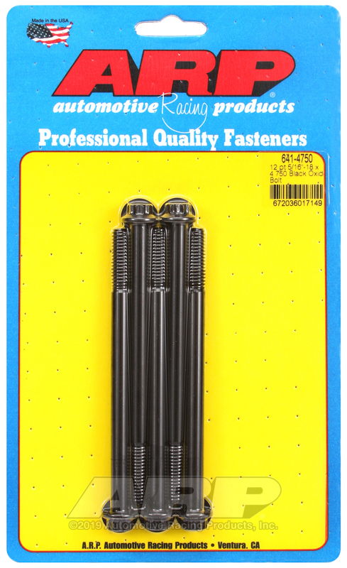 ARP 5/16-18 x 4.750 12pt black oxide bolts