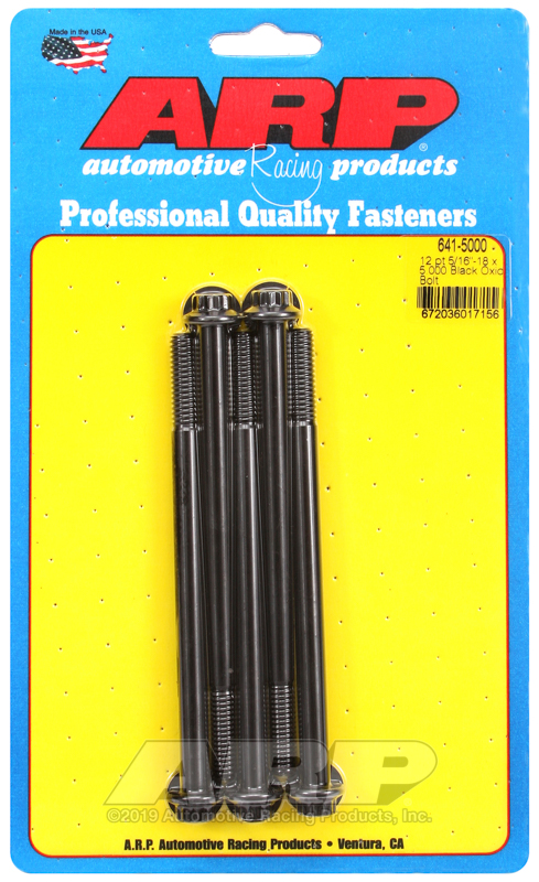 ARP 5/16-18 x 5.000 12pt black oxide bolts