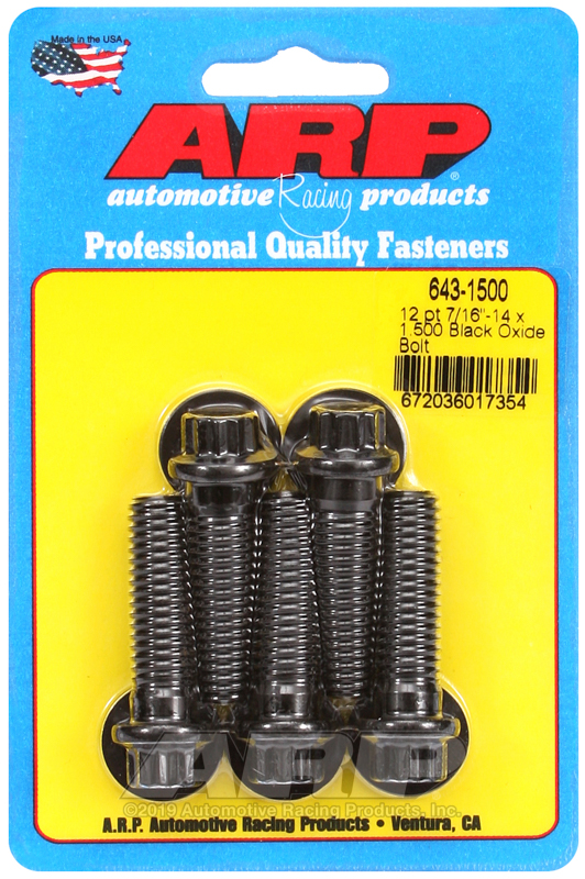 ARP 7/16-14 x 1.500 12pt black oxide bolts