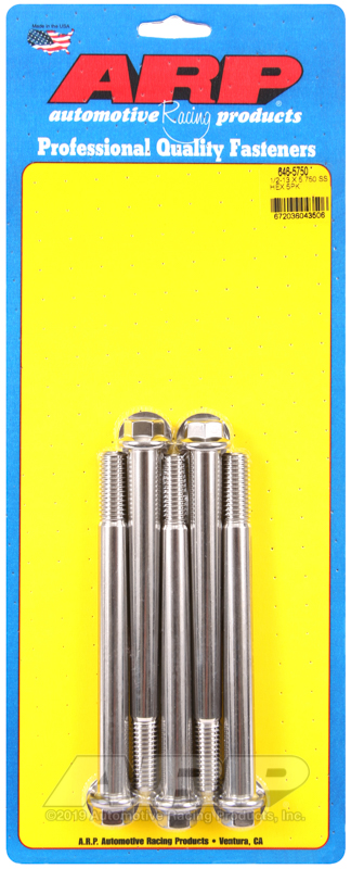 ARP 1/2-13 x 5.750 hex SS bolts