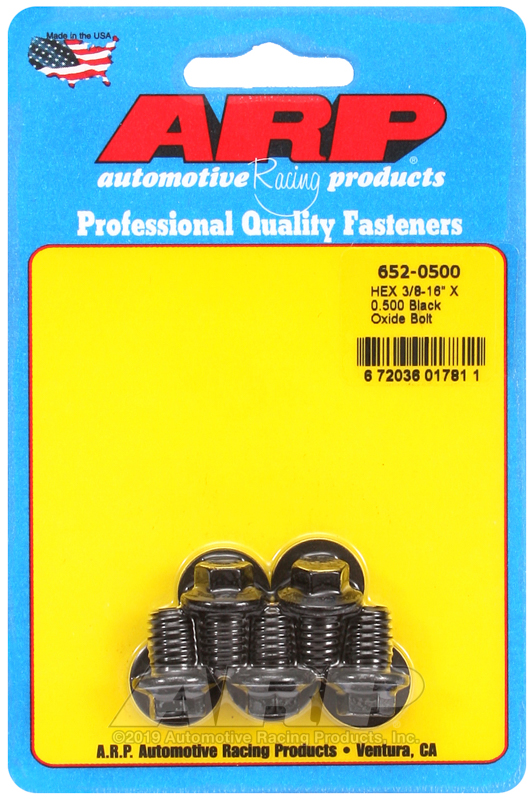 ARP 3/8-16 X 0.500 hex black oxide bolts