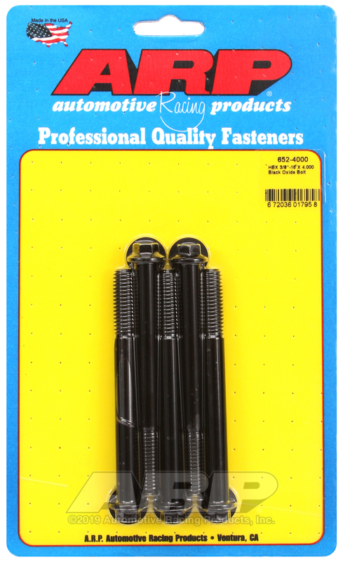 ARP 3/8-16 X 4.000 hex black oxide bolts