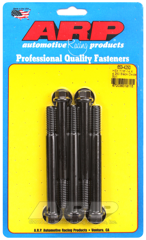 ARP 7/16-14 X 4.250 hex black oxide bolts