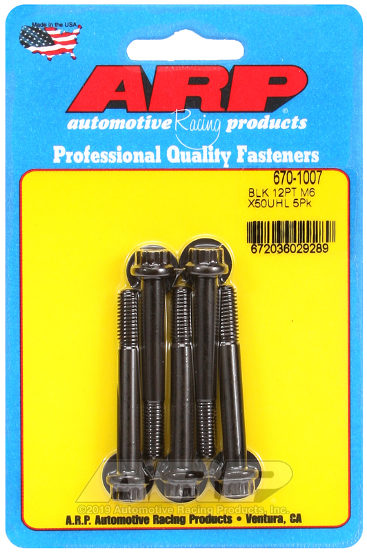 ARP M6 x 1.00 x 50 12pt black oxide bolts
