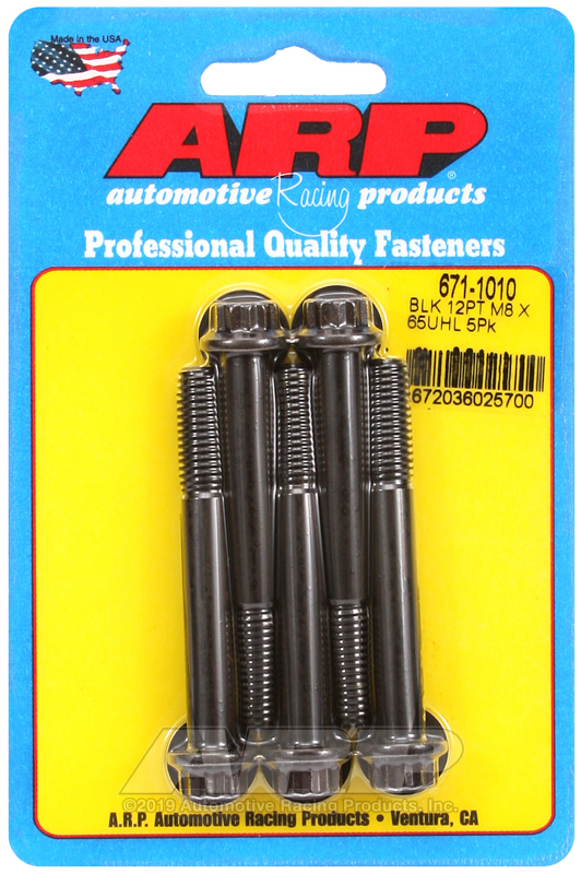 ARP M8 x 1.25 x 65 12pt black oxide bolts