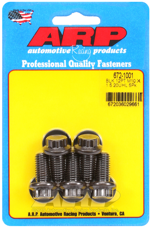 ARP M10 x 1.50 x 20 12pt black oxide bolts