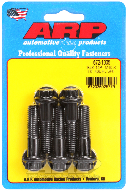 ARP M10 x 1.50 x 40 12pt black oxide bolts