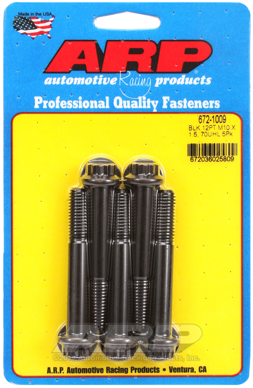 ARP M10 x 1.50 x 70 12pt black oxide bolts