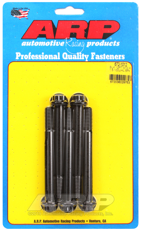 ARP M10 x 1.50 x 100 12pt black oxide bolts