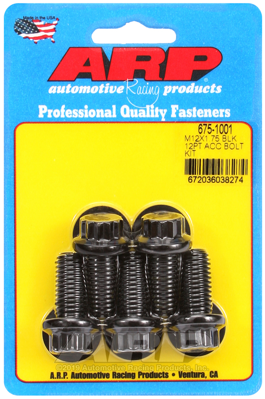 ARP M12 x 1.75 x 25 12pt black oxide bolts