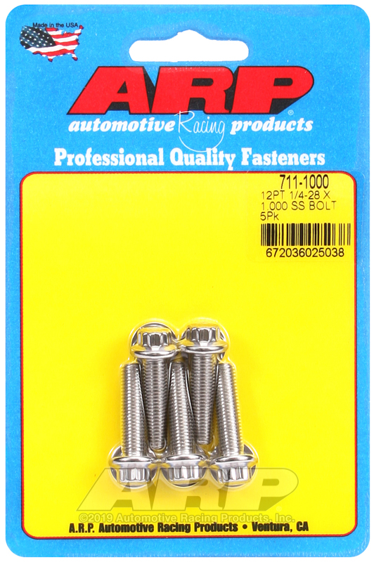 ARP 1/4-28 x 1.000 12pt SS bolts