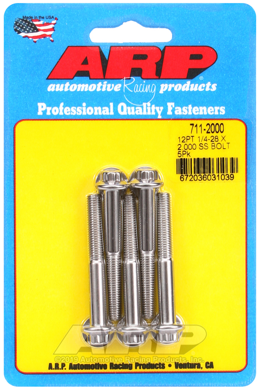 ARP 1/4-28 x 2.000 12pt SS bolts