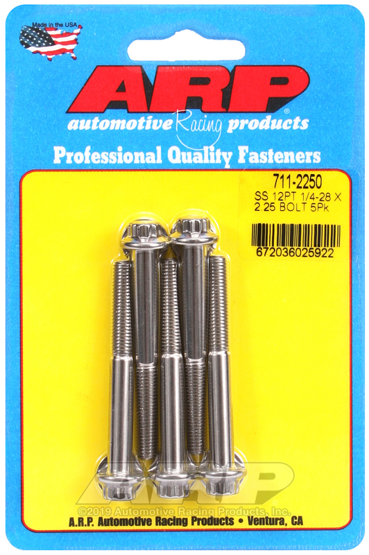 ARP 1/4-28 x 2.250 12pt SS bolts