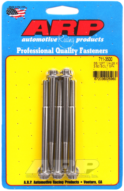 ARP 1/4-28 x 3.500 12pt SS bolts