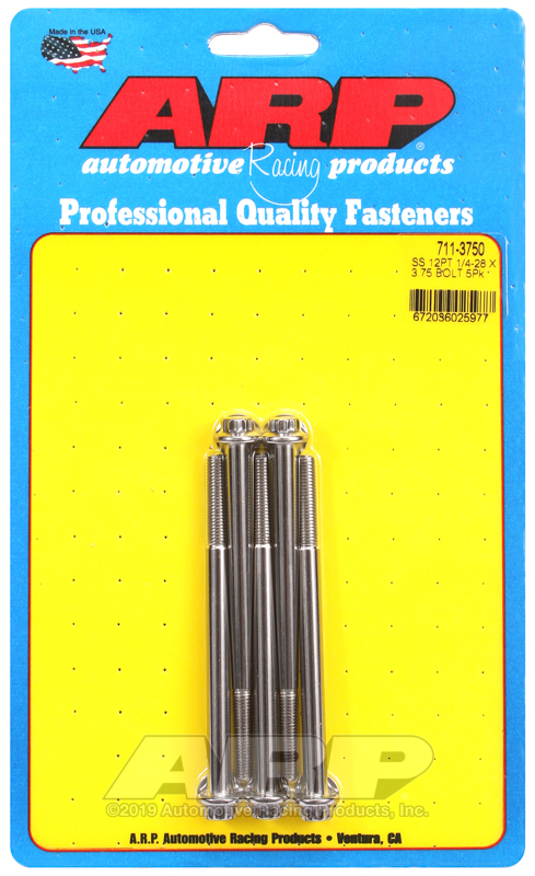 ARP 1/4-28 x 3.750 12pt SS bolts