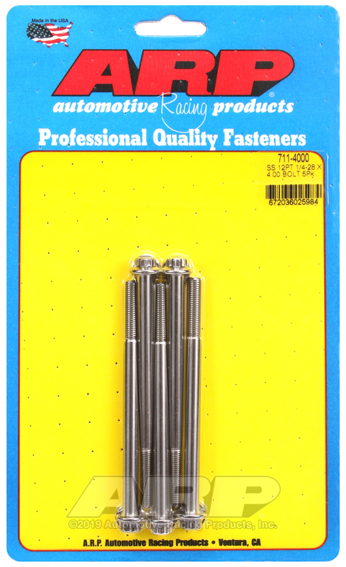 ARP 1/4-28 x 4.000 12pt SS bolts