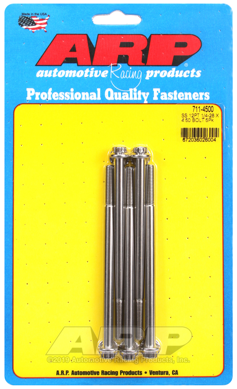 ARP 1/4-28 x 4.500 12pt SS bolts