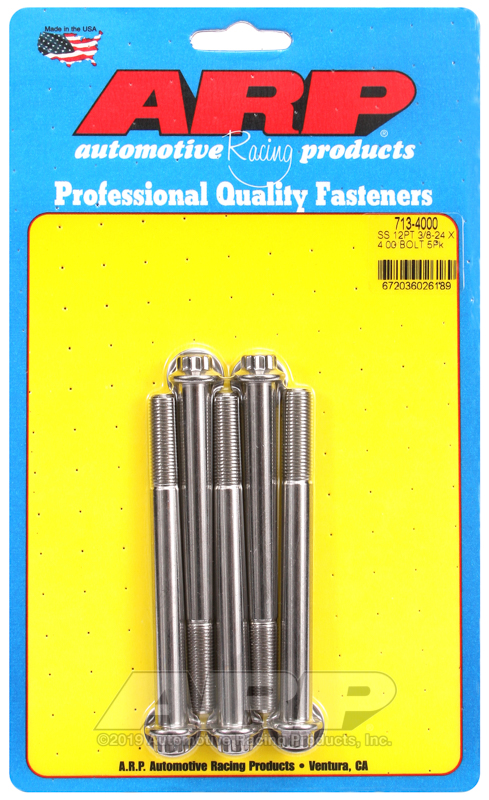 ARP 3/8-24 x 4.000 12pt SS bolts