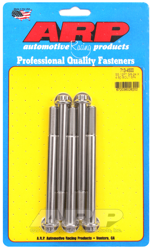 ARP 3/8-24 x 4.500 12pt SS bolts