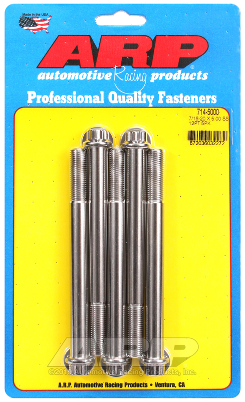ARP 7/16-20 x 5.000 12pt SS bolts