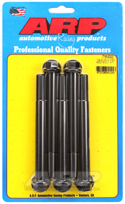 ARP 1/2-20 x 5.000 hex black oxide bolts