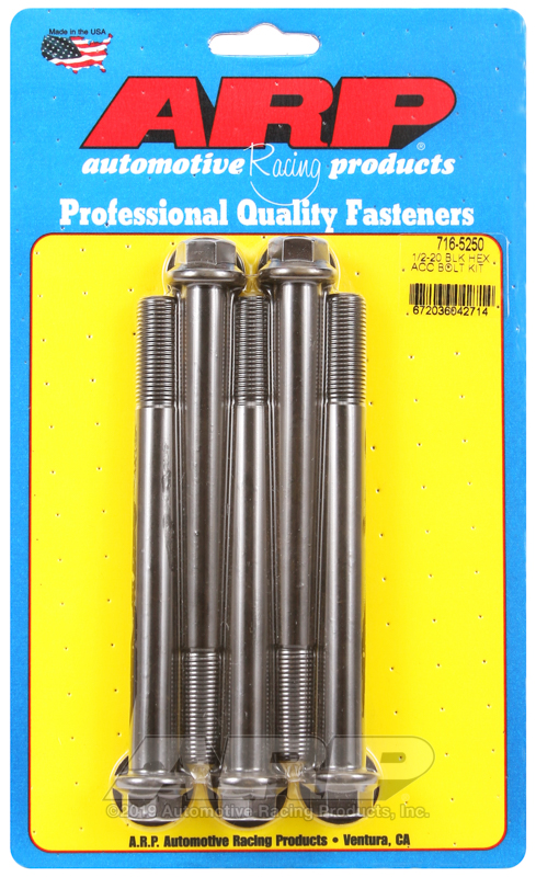 ARP 1/2-20 x 5.250 hex black oxide bolts