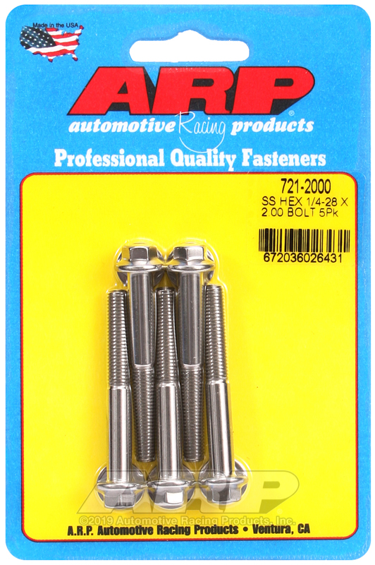 ARP 1/4-28 x 2.000 hex SS bolts