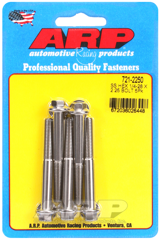ARP 1/4-28 x 2.250 hex SS bolts