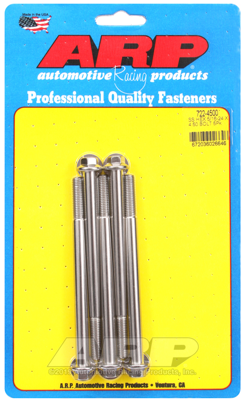 ARP 5/16-24 x 4.500 hex SS bolts