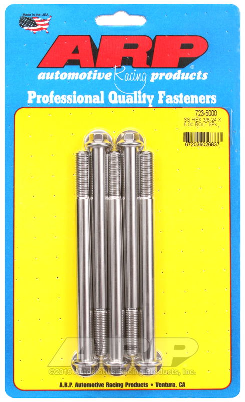 ARP 3/8-24 x 5.000 hex SS bolts