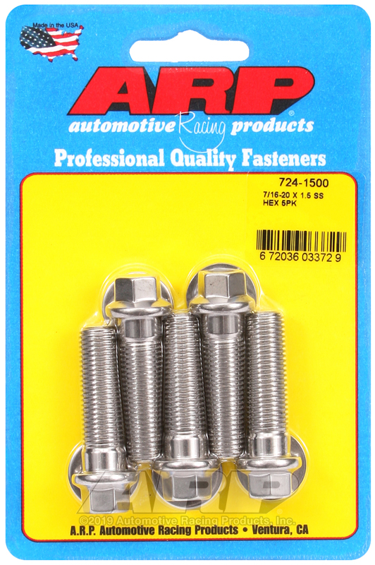 ARP 7/16-20 x 1.500 hex SS bolts
