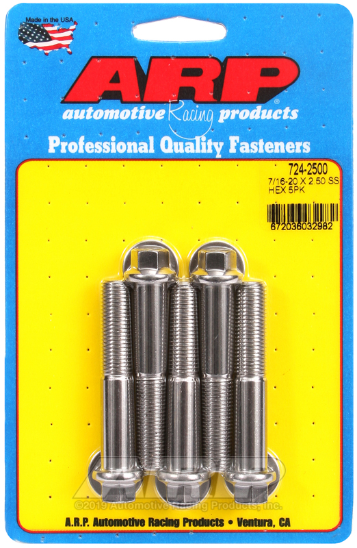 ARP 7/16-20 x 2.500 hex SS bolts