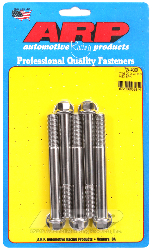 ARP 7/16-20 x 4.000 hex SS bolts