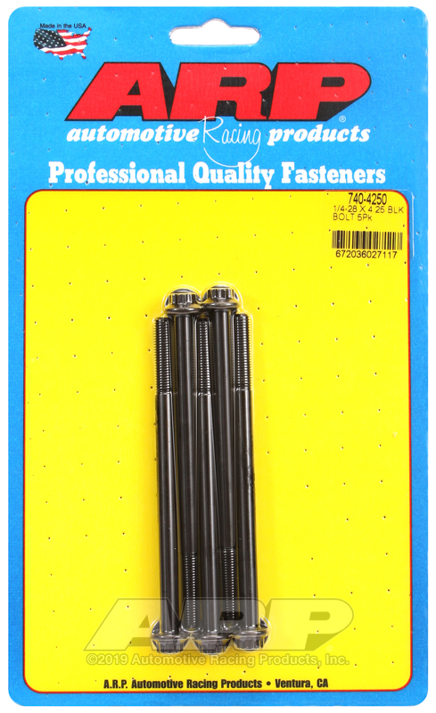ARP 1/4-28 x 4.250 12pt black oxide bolts