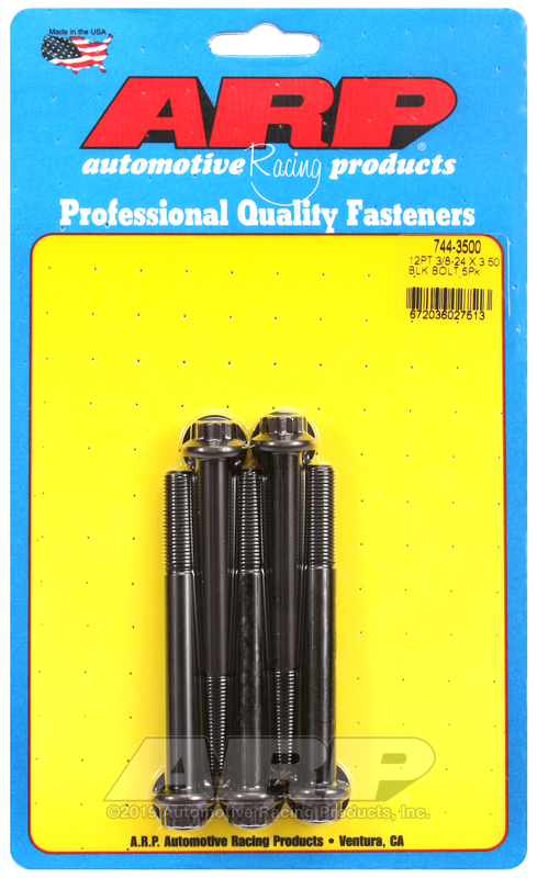 ARP 3/8-24 x 3.500 12pt 7/16 wrenching black oxide bolts